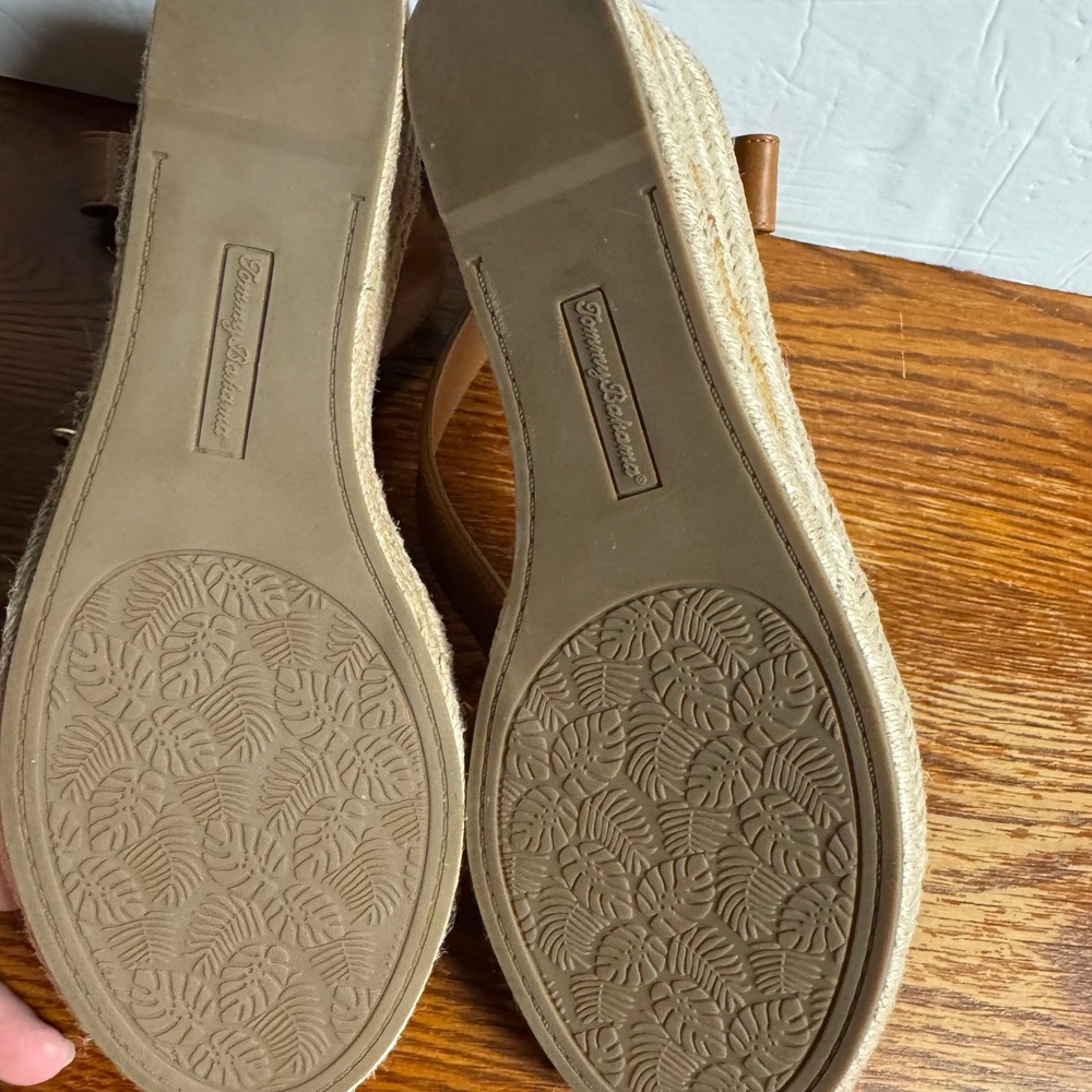Tommy Bahama Mini Mayla Tan Brown Espadrille Wedge Sandals Womens 9.5M - Picture 5 of 6